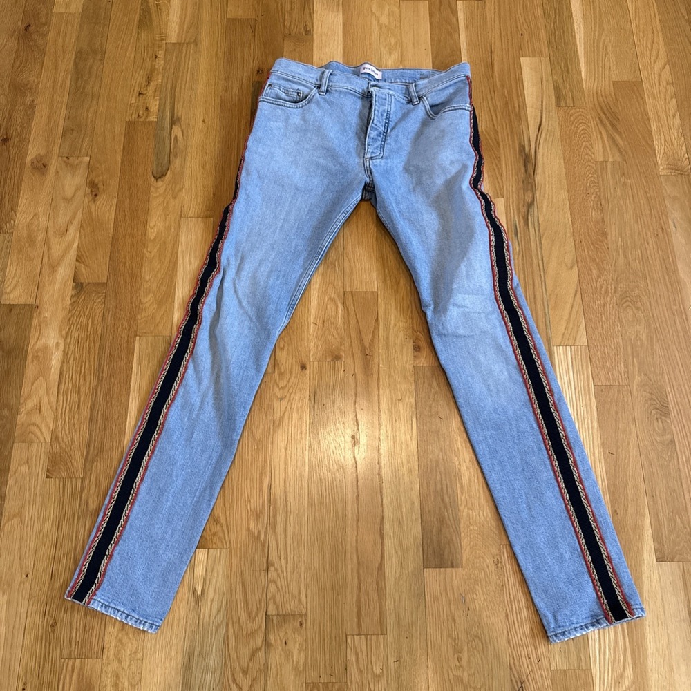 Palm Angels Track side-stripe‎ slim-cut jeans 31x30